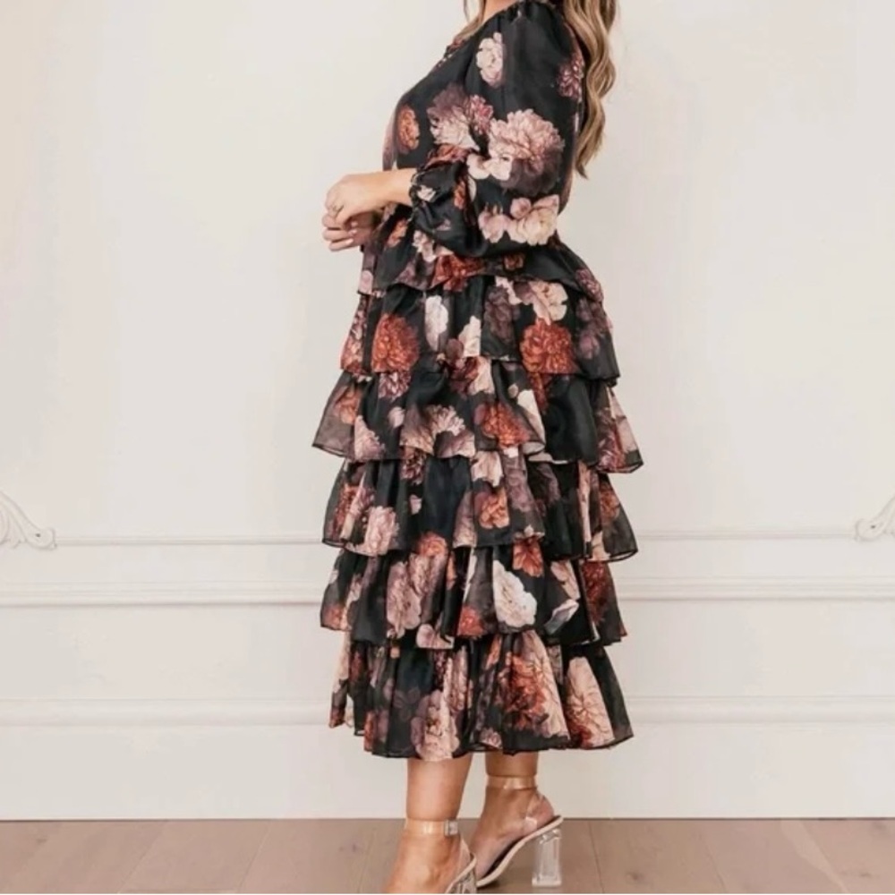 JessaKae Floral Ruffle Midi Dress - Picture 5 of 7